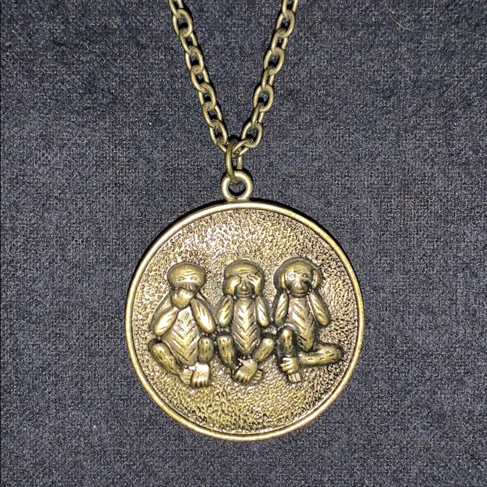 HEAR NO EVIL SAY NO EVIL SEE NO EVIL NECKLACE